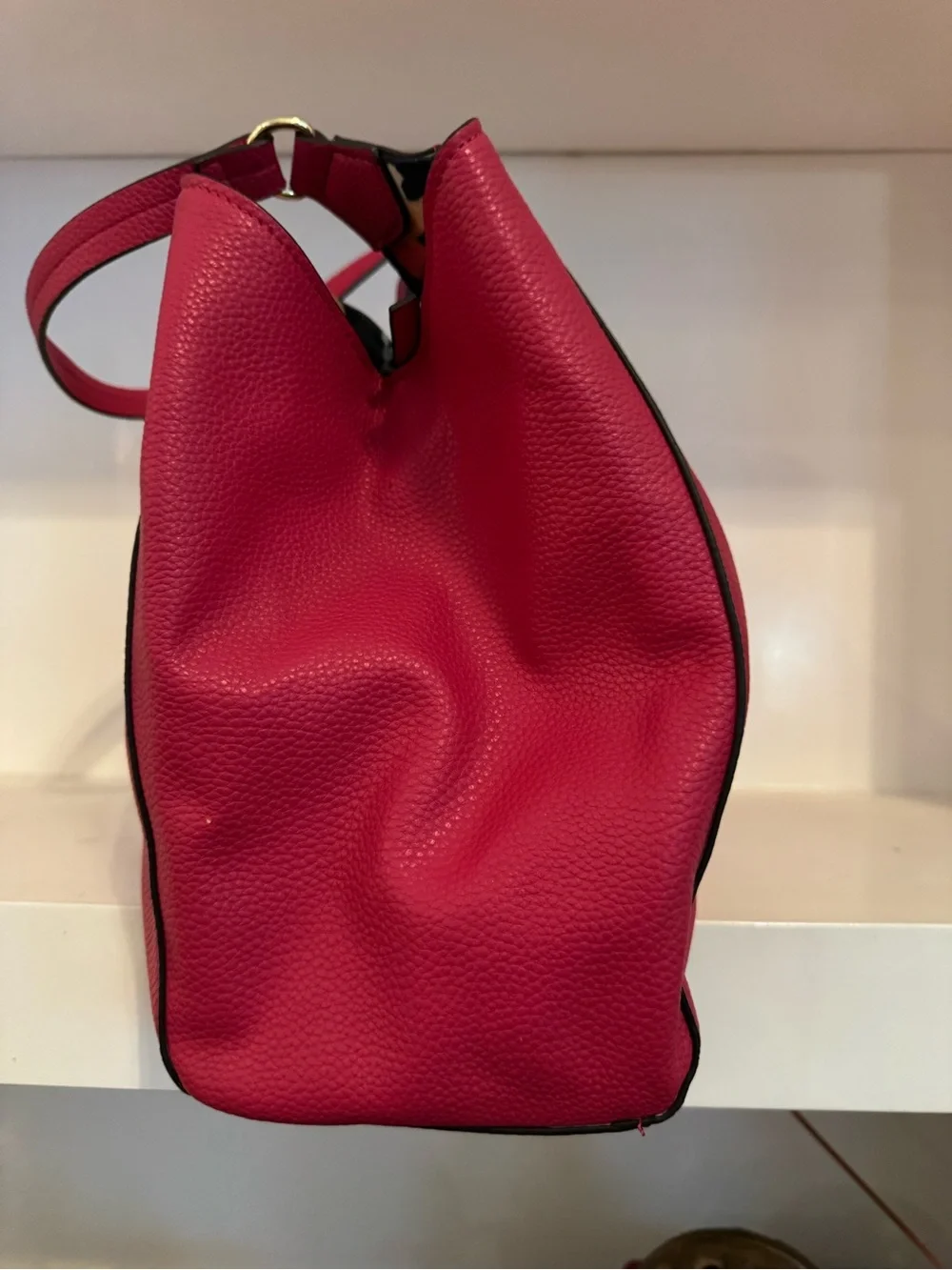 Nanette Lepore Fuchsia Pebbled Vegan Leather Shoulder Bag Tote